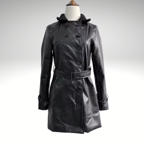 Leren trenchcoat