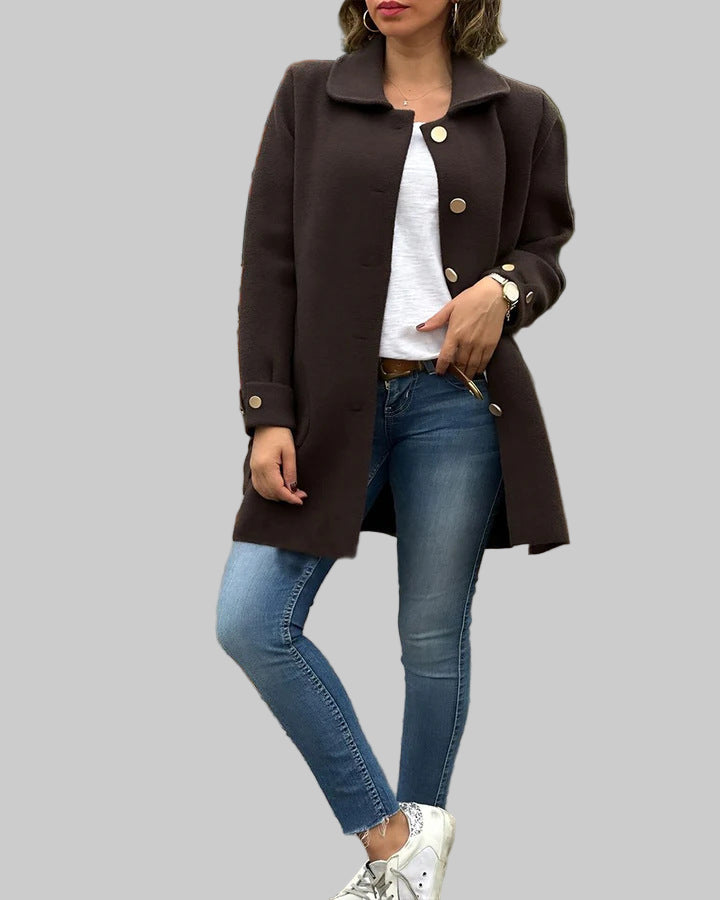 Klassieke oversize mantel met strikdetails