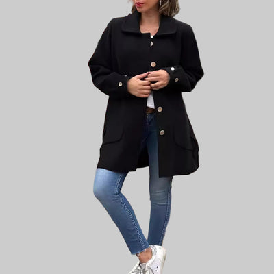 Klassieke oversize mantel met strikdetails