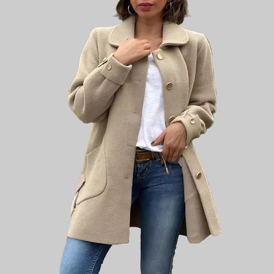 Klassieke oversize mantel met strikdetails