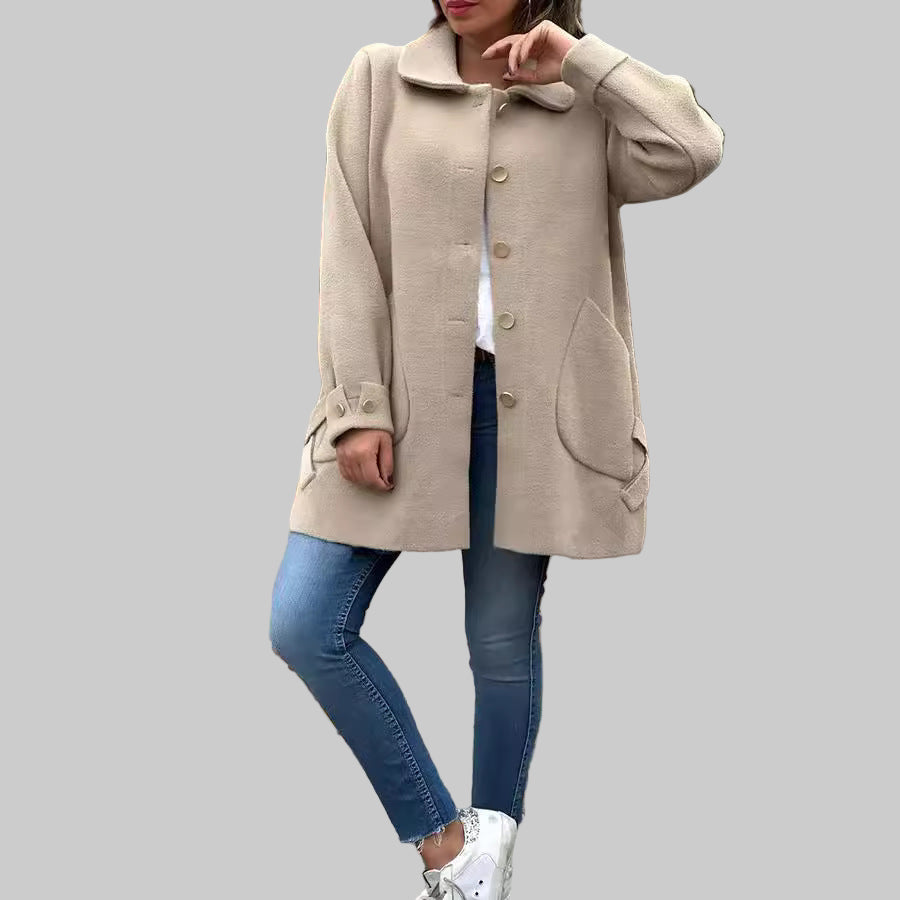 Klassieke oversize mantel met strikdetails