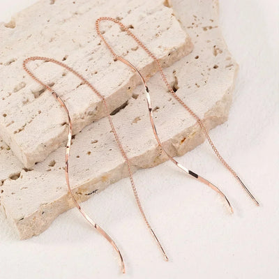 Lange Oorbellen met Golfvormig Ontwerp